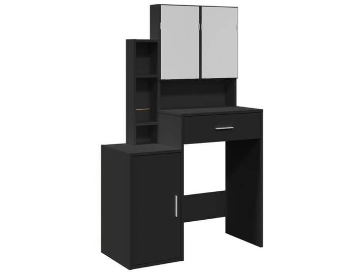 Coiffeuse pour fille/femme - Table de cosmétique avec armoire noir 80x35x132 cm@EU50255498