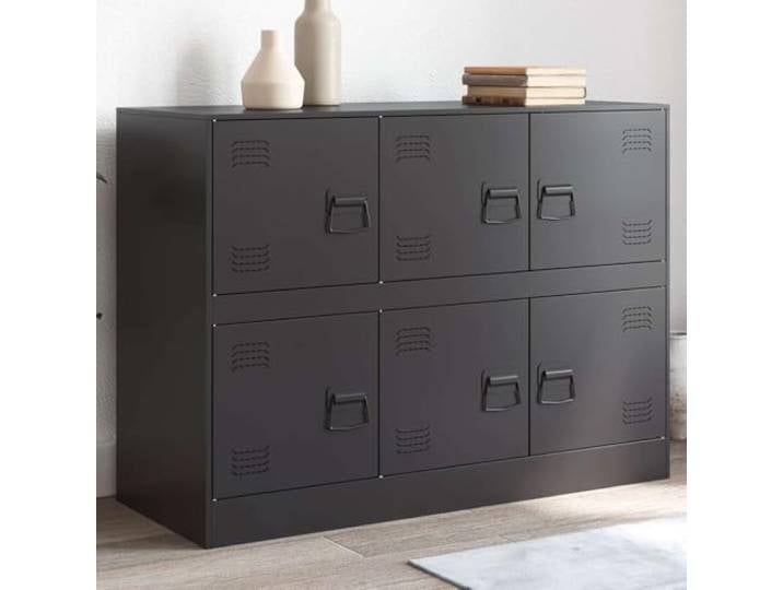 HEFZGDB Modernes Sideboard aus Stahl für das Wohnzimmer mit praktischem Stauraum und pflegeleichten Eigenschaften für die Wohnungseinrichtung, ausgestattet mit 6 Griffen.