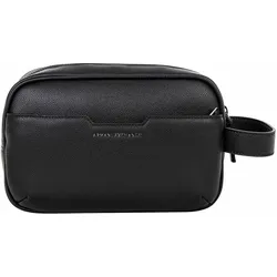A|X ARMANI EXCHANGE Herren Kulturbeutel - Alex Beauty, Waschtasche, Lederimitat, 15x22x7cm (HxBxT) Schwarz / One Size