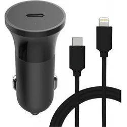 Bigben Connected BBC 20W USB C PD Car Charger USB C Cable, Auto Adapter, Schwarz