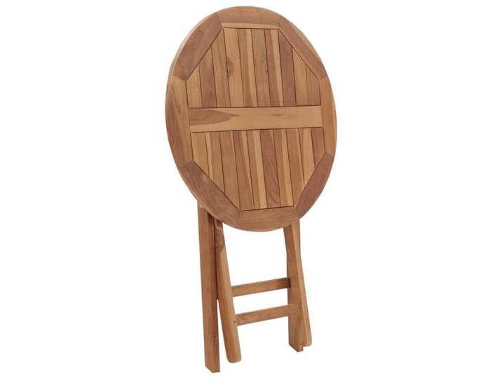 Black Friday  Table pliable de jardin - BURKE - Cadre solide - 60 cm Bois de teck solide TTT1009