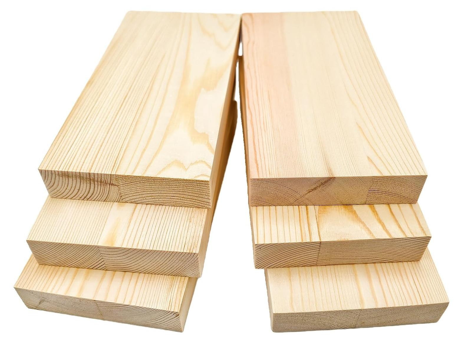 Set van 6 onbewerkte houten blokken voor ambachten