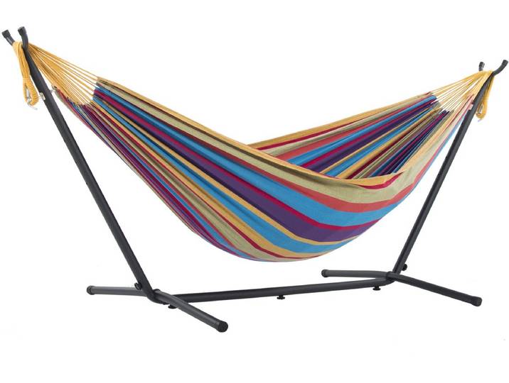 Vivere Dubbele Hangmat met Standaard - Tropical