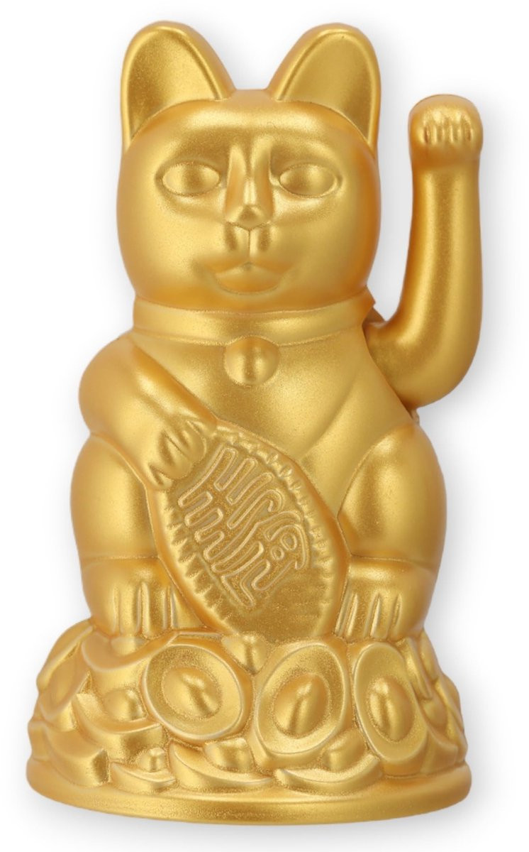 Dailygoods Maneki Neko Zwaaikat Geluksbrenger - Goudkleurig
