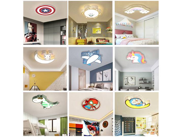 Plafonnier LED de dessin animé mignon pour enfants, plafonnier de chambre d'enfant, lumière de jardin d'enfants, mode