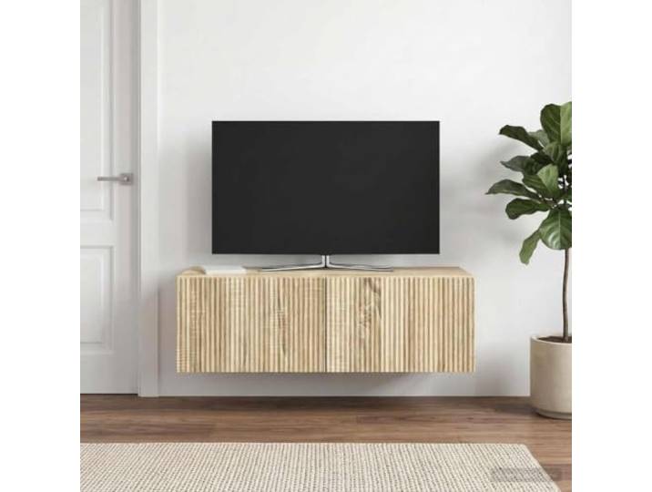 GKMBCVDFR Wandmontierter TV-Schrank 98x41x30 cm Sonoma-Eiche Holzwerkstoff 90°-Drehflügeltüren, wandmontierte Struktur, vielseitig einsetzbar, pflegeleichte Oberfläche, modernes Design