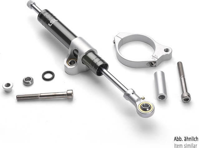 LSL Lenkungsdämpfer Kit mit Teilegutachten für Yamaha YZF-R6, Modelljahr 2006-2016, titan, Lieferumfang: Lenkungsdämpfer mit Anbaumaterial