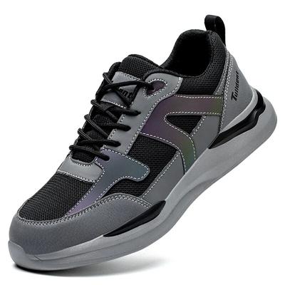 Mens Safety Shoes, Steel Toe Work Sneakers, Puncture Proof Work Boots, Indestructible Lightweight Security Footwear blue 40