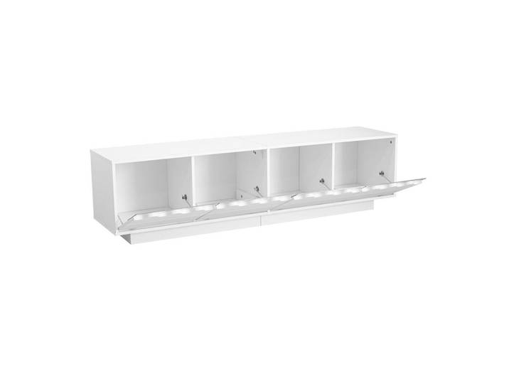Oxeza Tv-Element 170/40/45 cm Weiß mit 4 Türen, Holz, Mode, Rechteckig, 170x40x45 cm, Wohnzimmer, TV Möbel, Lowboards, Lowboards stehend