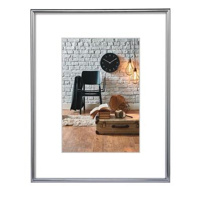HAMA Bilderrahmen "Bilderrahmen, Kunststoffrahmen "Sevilla" bruchsicher aus Polystyrol", silber (silbermatt), 50x70, Bilderrahmen, Bilderrahmen