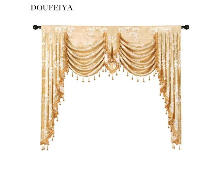 Rideaux de Style européen pour salon, chambre à coucher, salle à manger, cantonnière de luxe royale, rideau de fenêtre, support d'arrière-plan de mariage