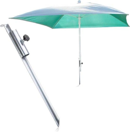 COM-Four Parasolhouder Grondpin Zilver Zwart - Verstelbare diameter - 50 cm lang