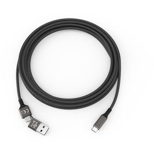 smrter Ladekabel Speedy, schwarz, 1m, USB-C auf USB-C & USB-A, 60W Schnellladekabel