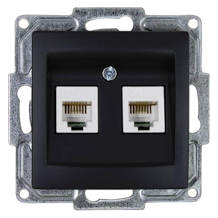 Gunsan Visage Telefon Steckdose 2-fach CAT3 Schwarz (31793583)