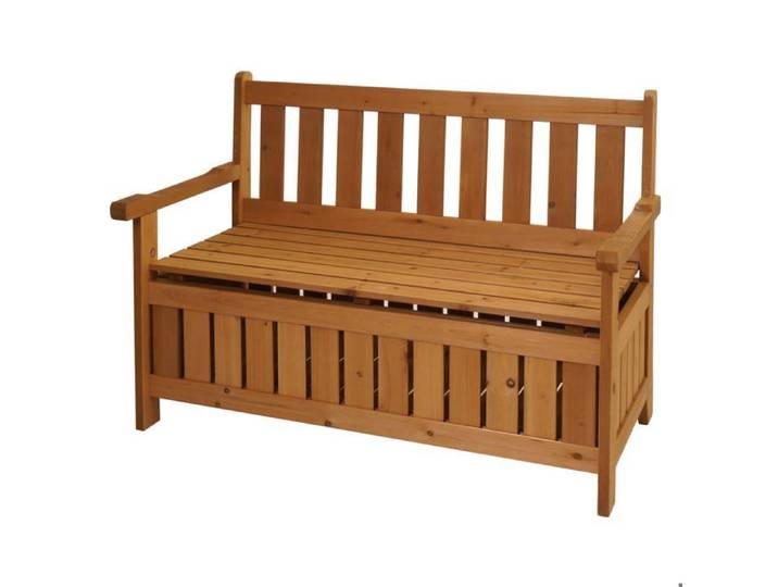 Banc de jardin 2 places avec accoudoirs coffre 2 places 85 x 115 x 58 cm en bois marron 04_0010253