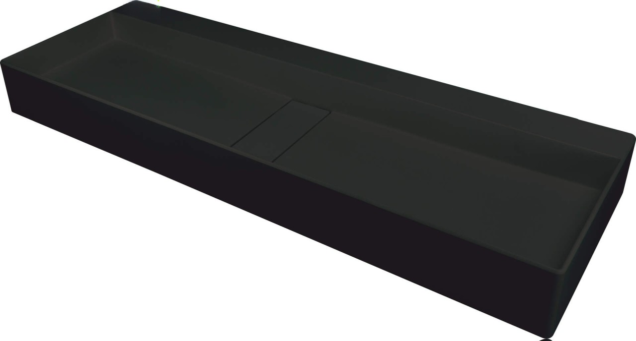 Neuesbad Serie 660 Waschbecken 1000x400mm, Schwarz, mit Ablaufabdeckung NB1DECQBNU1S1