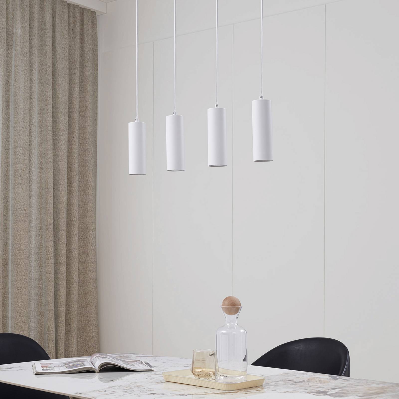 Hängelampe Joffrey Lindby, dimmbar, weiß / opal, für Wohn- / Esszimmer, Metall, Modern, Pendelleuchte
