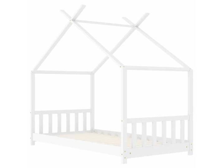 253& Décor Cadre de lit d'enfant - ELORAN - 70x140 cm - blanc - bois de pin massif - Structure cabane - Montage simple 5361