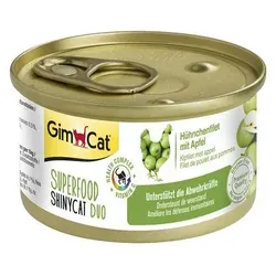 GimCat Superfood ShinyCat Duo 70 Gramm Katzennassfutter Sparpaket 48 x 70 Gramm Hünchenfilet mit Äpfeln