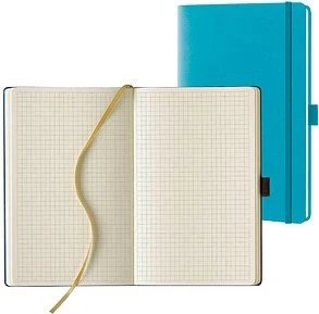 Lediberg Notizbuch 13,0 x 21,0 cm kariert, türkisblau Hardcover 240 Seiten
