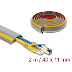 Delock Kabelkanal PVC flexibel 40 x 11 mm - Länge 2 m grau / gelb