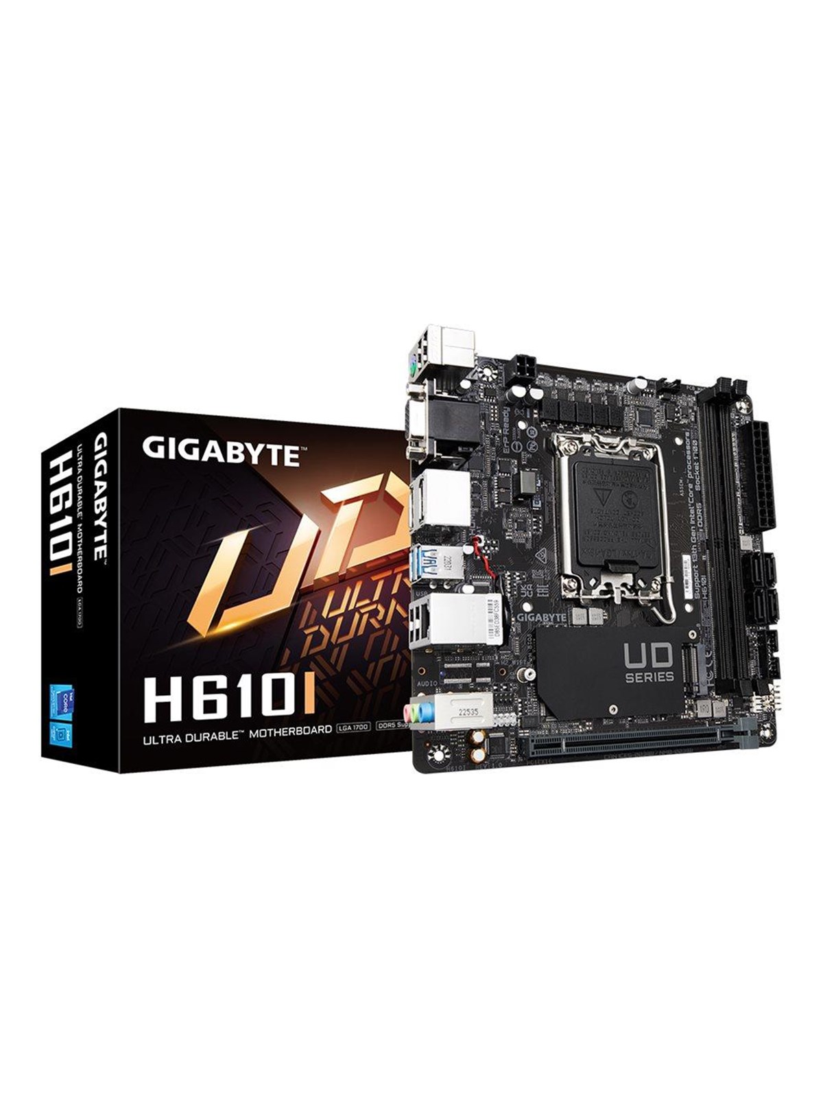 GIGABYTE H610I Mainboard - Intel H610 - Intel LGA1700 - DDR5 RAM - Mini-ITX
