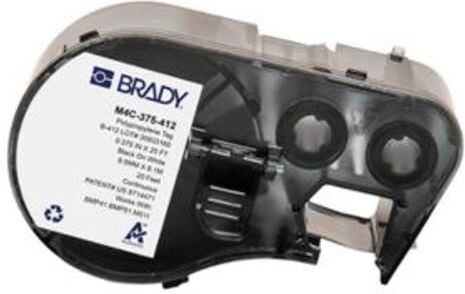 Brady M4C-375-412 etiquetas contínuas de polipropileno preto sobre branco 9,53 mm x 6,10 m