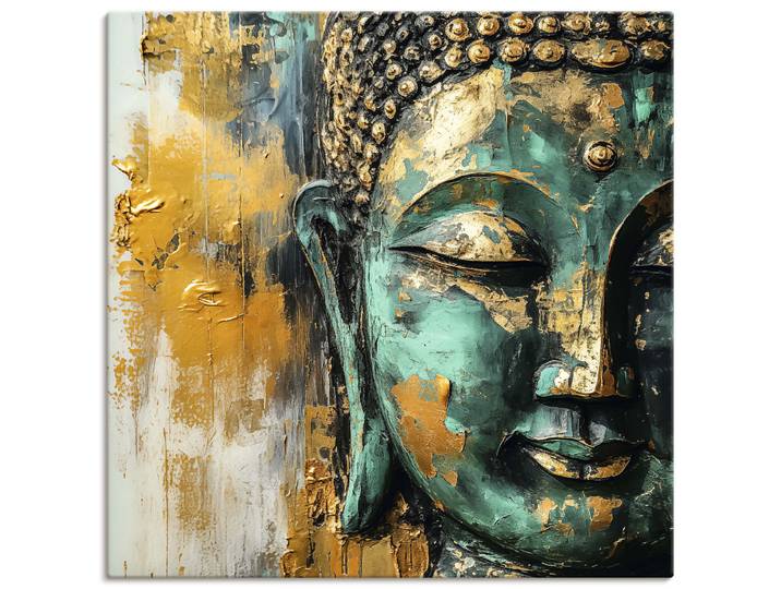 Wandbild ARTLAND Budda , farbe bild(er): gold, B:70cm H:70cm, Bilder, Wandbild, als Alubild, Leinwandbild, Poster, Wandaufkleber in verschied. Grössen