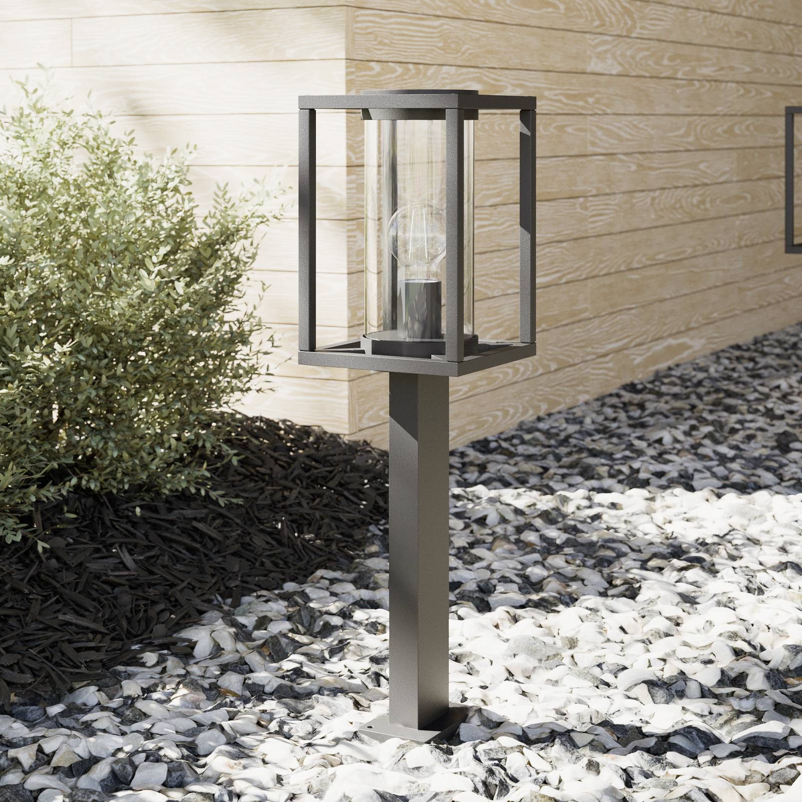 Wegeleuchte Ferda Lucande, dimmbar, schwarz, Aluminium, Modern, Außenleuchte