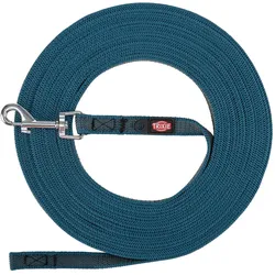 Trixie Hondenriem Sleeplijn Met Rubber Bekleed Petrol - S/M 15 Mtr X 1,5 Cm (Hund, Allgemein), Halsband + Leine