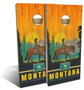 Skip's Garage Montana State Pride Outdoor Cornhole Board Set