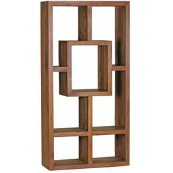 WOHNLING Design Massives Bücherregal MUMBAI Sheesham 180 x 90 x 35 cm Massivholz, NEU