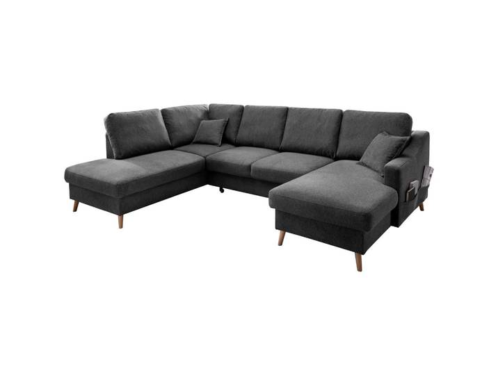 Wohnlandschaft Valentina Anthrazit Struktur