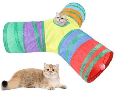 Uplifted Finds Foldable Cat Tunnel Play Toy For Indoor Fun Foldable Cat Tunnel Play Toy For Indoor Fun