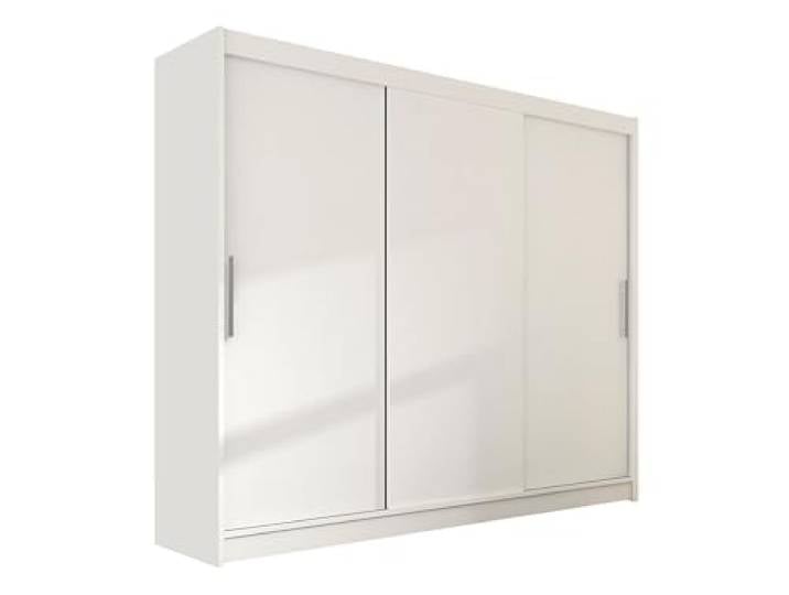 Mirjan24 Kleiderschrank Aston II, Garderobe, Schlafzimmer, Schwebetürenschrank, Schlafzimmerschrank, Schiebetürenschrank (Weiß, ohne Beleuchtung)