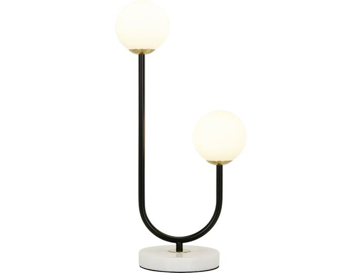Tischlampe Nika schwarz, weiss Metall/Glas H 50 cm - Tischlampe