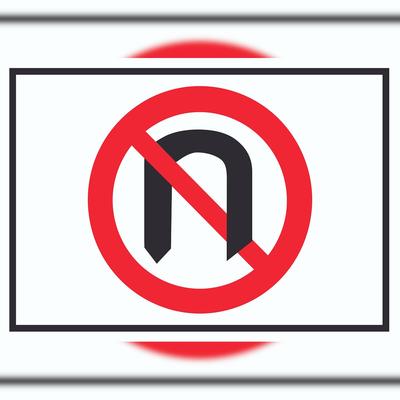 HB-Druck Wenden verboten Symbol Schild A4 Rückseite selbstklebend
