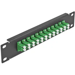 Delock 10? LWL Patchpanel 12 Port LC Duplex grün 1 HE schwarz, Server Zubehör, Schwarz, Grün