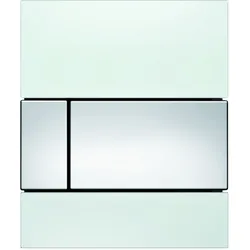 TECEsquare Urinal-Betätigungsplatte, Glas, inklusive Kartusche, 9242802, Farbe: Glas weiß, Tasten chrom glänzend