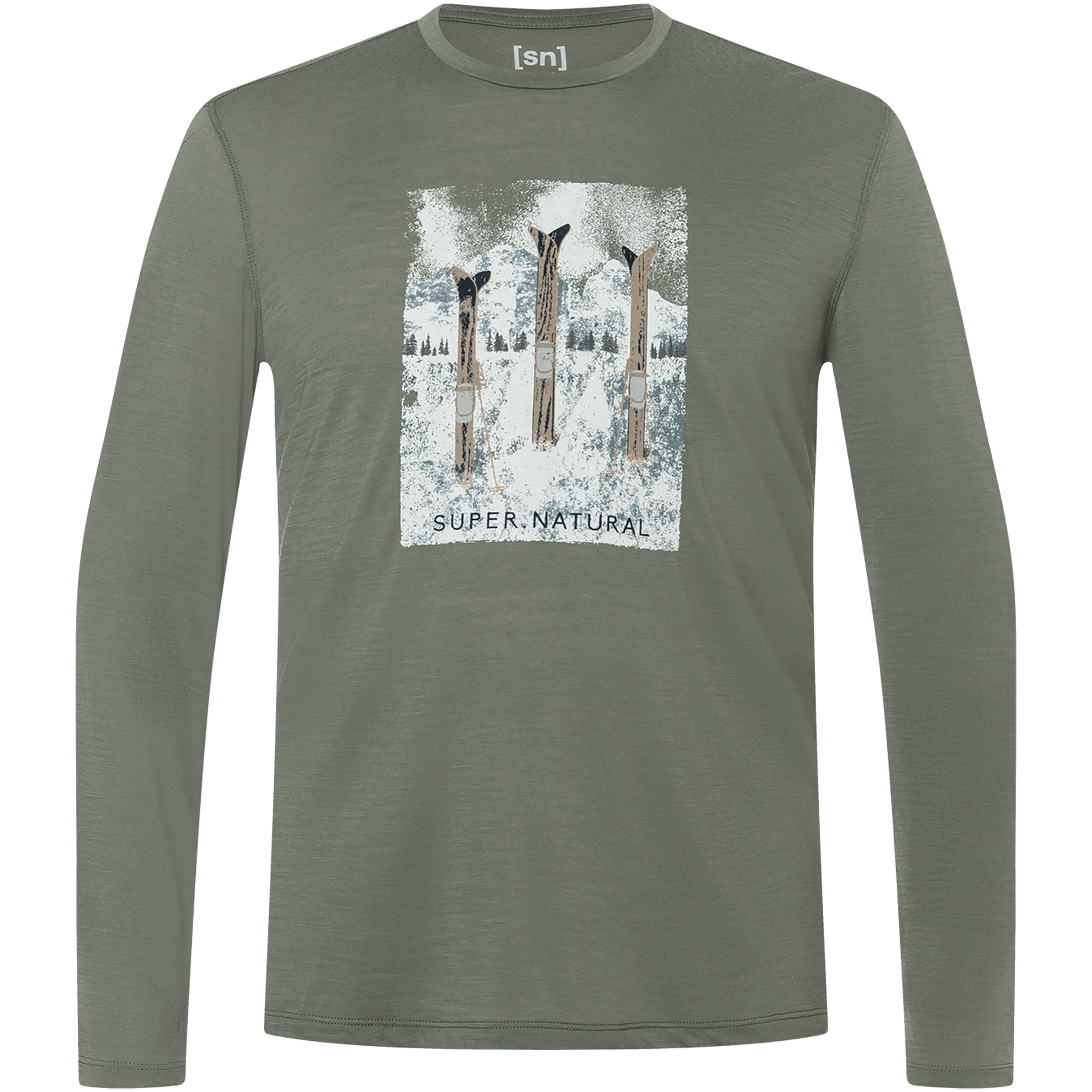 Super.Natural Triple Ski Herren Longsleeves oliv Größe S Hautfreundlich Merinowolle