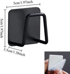 Inspired Living 2 Pack Stainless Steel Sink Sponge Rack Adhesive, No Drill Inner Wall Organizer brushed Black