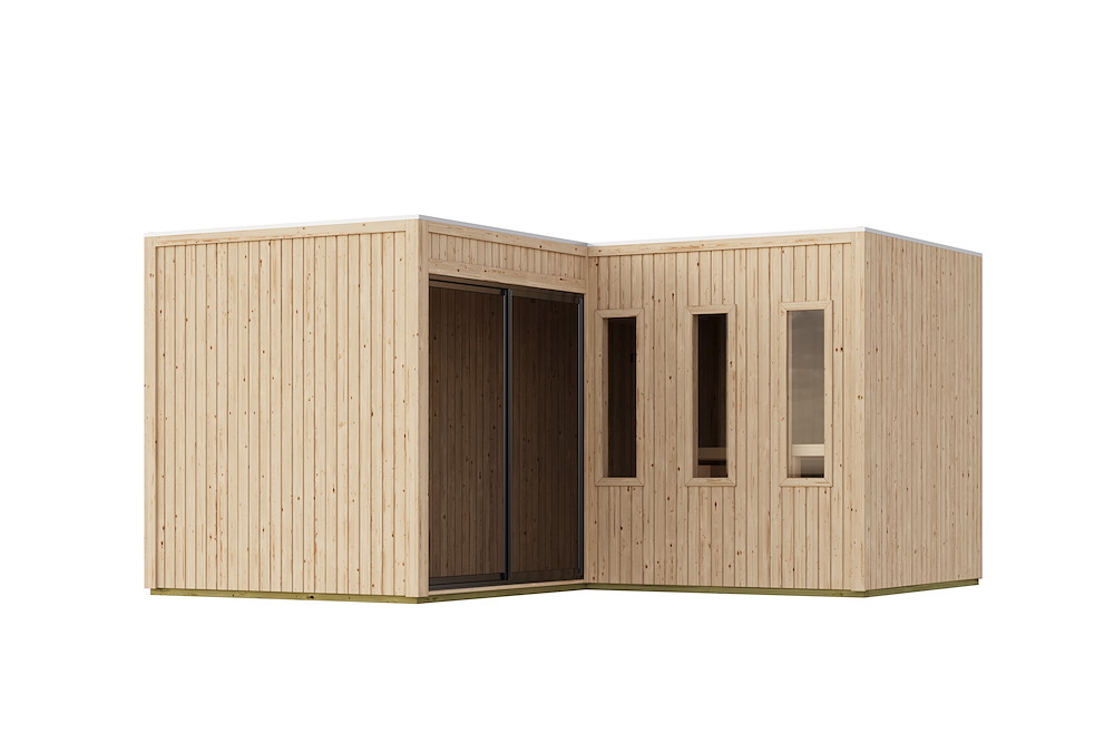KARIBUHOLZT Sauna Paradise 9 KW ext. Strg natur m.Schiebetür 16989864