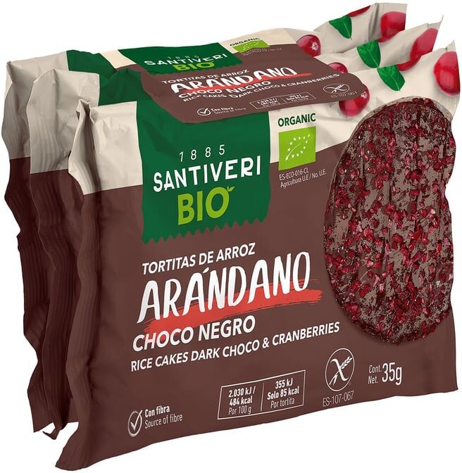 Santiveri Bolinhos de Arroz com Chocolate e Mirtilos Bio 105g