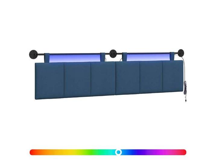 Accessoire de lit - Bleu - Tête de lit suspendue Avec lumière LED Bleu Tissu_7140