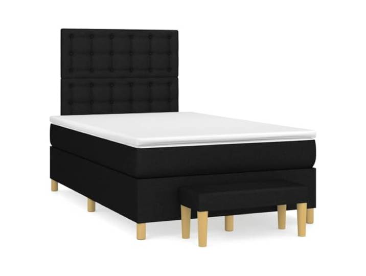 KKgypkn Boxspringbett schwarz 120x190 cm mit Taschenfederkernmatratze, höhenverstellbarem Kopfteil und hautfreundlichem Stoffbezug für erholsame Nachtruhe