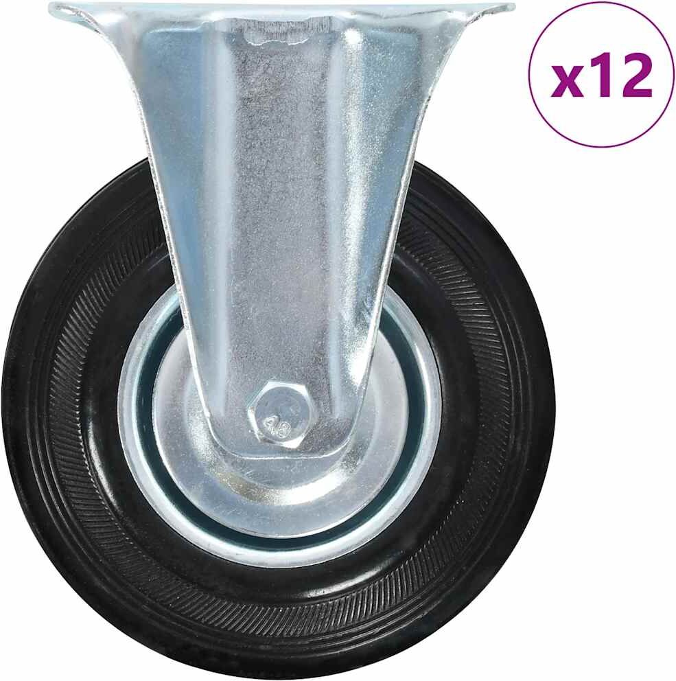 vidaXL 12 pcs Roulettes fixes 125 mm
