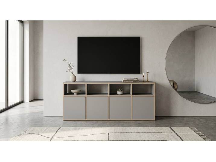 Multiplex Sideboard - Kommode mit vielen Optionen Premium Dekore Grau Multiplex Kante