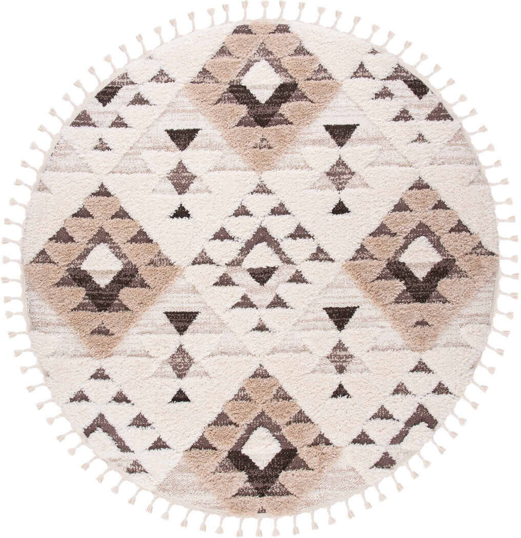 Fernleaf Mignon Moroccan Area Rug Ivory/Brown Round 160 cm