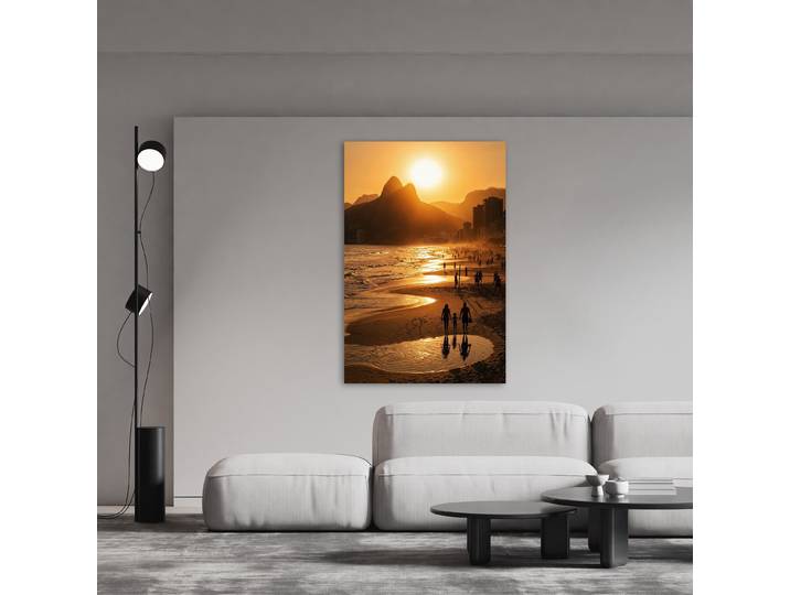 Acrylglasbild QUEENCE Abendsonne am Wasser , farbe bild(er): gelb, B:30cm H:40cm, Acrylglas, Bilder, Acrylglasbild, Wandbild Wohnzimmerdeko Urlaubsmotiv