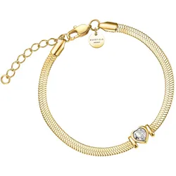 Rosefield JBSWG-J1010 Damen-Armband Snake Heart Goldfarben Weißer Kristall